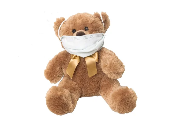 Medvídek s maskou lékařské — Stock fotografie