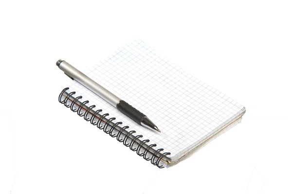 Quaderno per registrare con la penna — Foto Stock