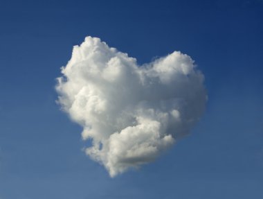 Cloud in the shape of the heart clipart