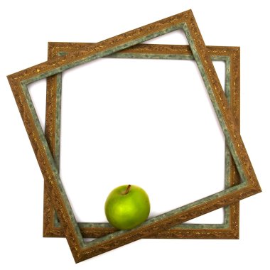 Green apple in green scopes clipart
