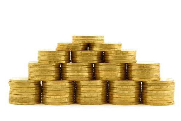 A pyramid from coins 1 — Stock Photo, Image