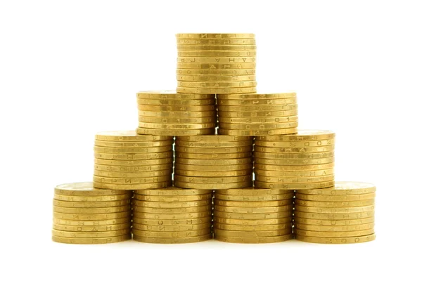 A pyramid from coins 2 — Stock Photo, Image