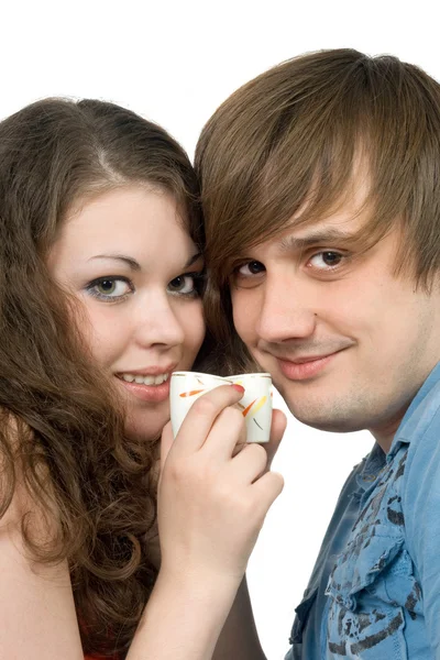 Портрет молодой пары в очках — стоковое фото