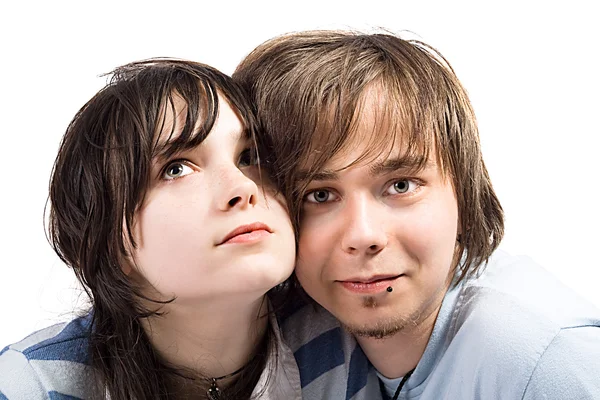 Portrait of the young beauty couple. Iso — Stock Photo, Image