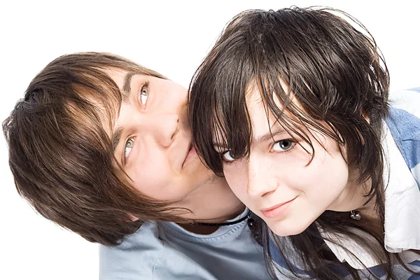 Portret młodej pary. na białym tle o — Zdjęcie stockowe