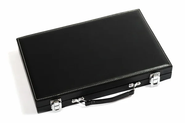 Une mince valise noire. Isolé sur blanc b — Photo
