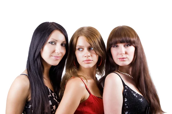 Retrato de três belas mulheres jovens . — Fotografia de Stock