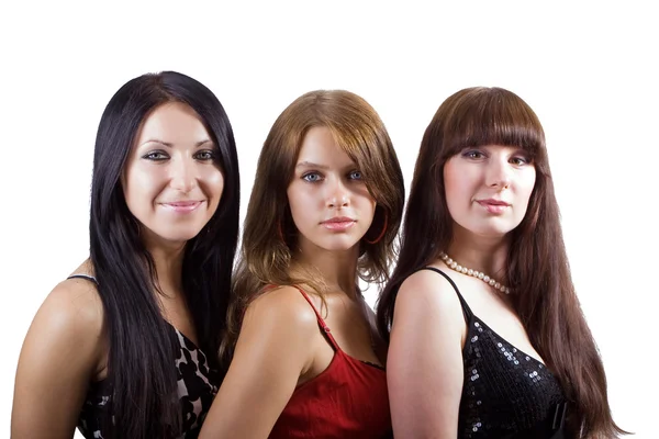 Porträtt av tre vackra unga kvinnor. — Stockfoto
