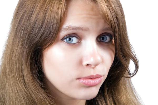 Portrait of the offended beauty young wo Stock Photo