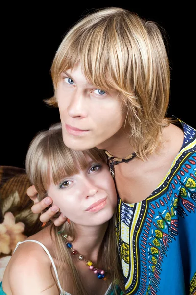 Portret van de jonge schoonheid paar — Stockfoto