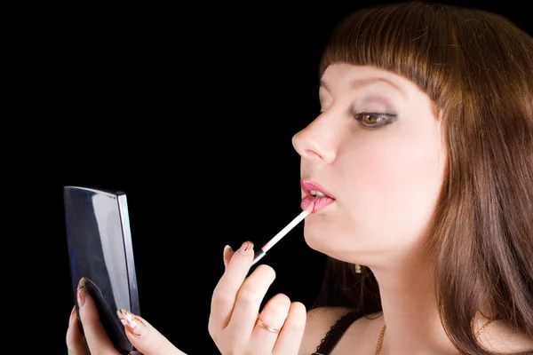 Make-up. izolované na černém pozadí — Stock fotografie