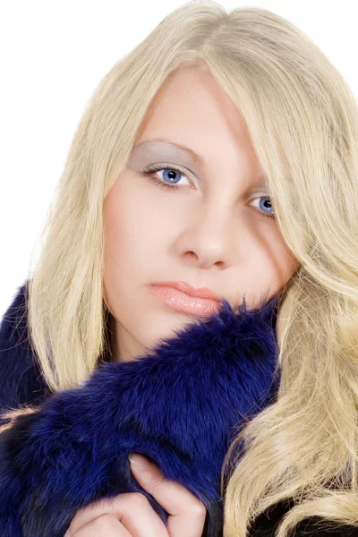 Portret blondynka w oczach lód — Zdjęcie stockowe