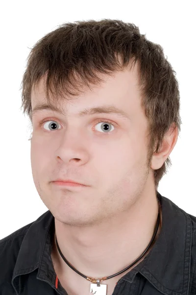 Portrait of the surprised young man. Iso — Stock Photo, Image