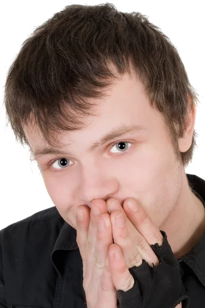 Portrait of the young man. Isolated on w — Stock Photo, Image