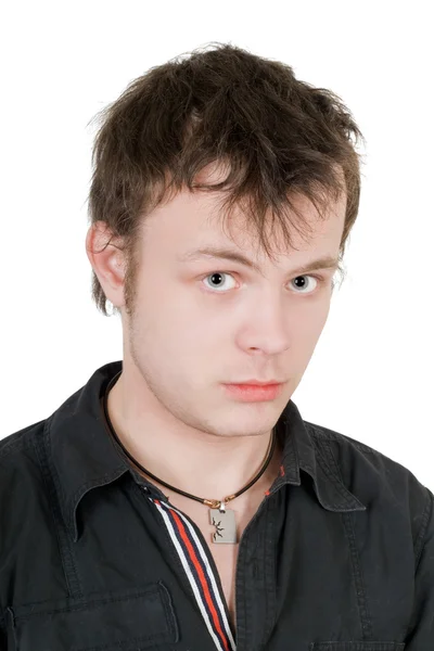 Portrait of the offended young man. Isol — Stock Photo, Image