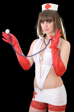 Portrait of the sexual nurse with a stet clipart