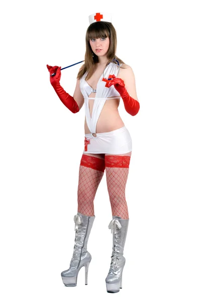 Ziemlich sexy Krankenschwester mit einem Stethoskop. ist — Stockfoto