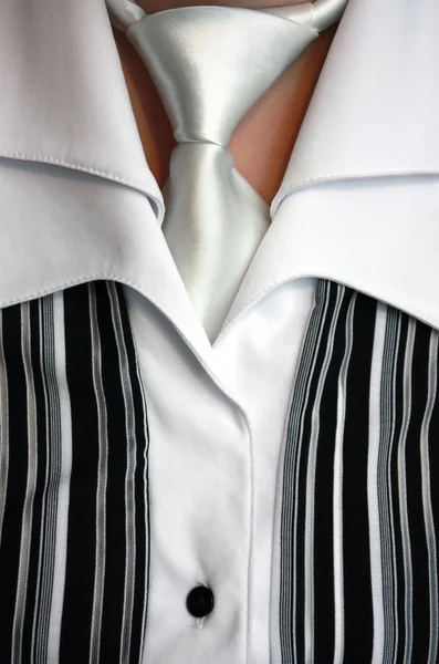 Blusa estrita feminina com uma gravata — Fotografia de Stock