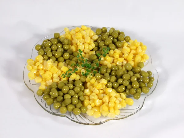 緑色のエンドウ豆とトウモロコシのレタス — ストック写真