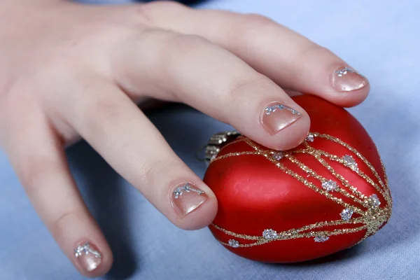 stock image Hand of child takes a symbols Christmas