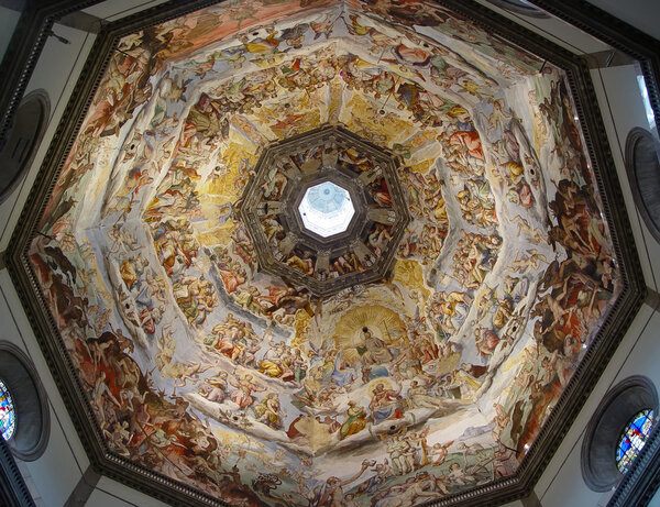 Painting inside the dome of the Duomo. F