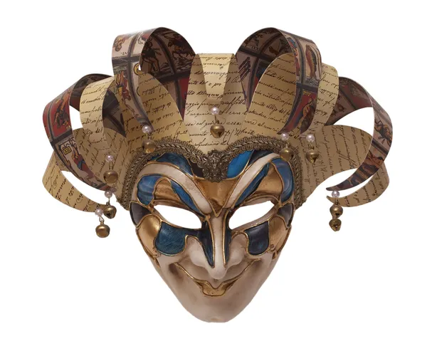 Włoska tradycyjna maska z czołowego Harlequin — Zdjęcie stockowe