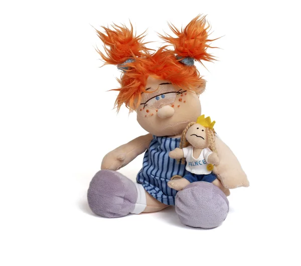 赤い頭のおかしい人形 — ストック写真