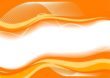 Orange abstract-lined card clipart