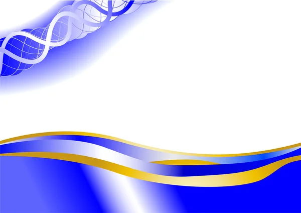 Bannière bleue avec lignes dorées — Image vectorielle