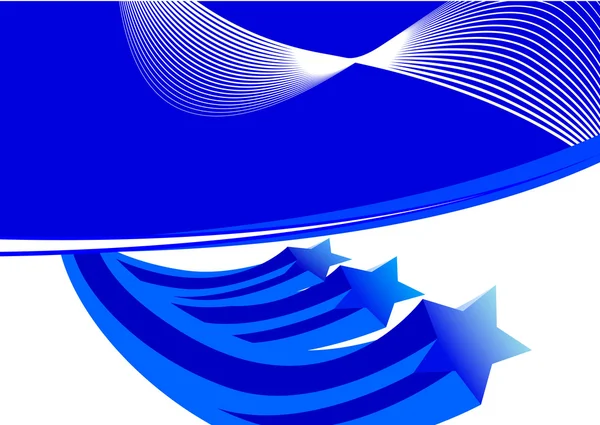 Tarjeta vectorial moderna azul con estrellas — Vector de stock