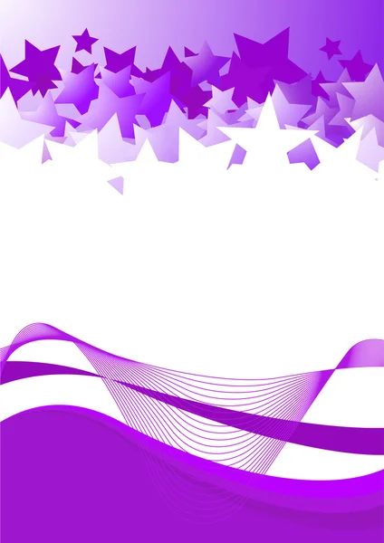 Violett kort med violett stjärnor — Διανυσματικό Αρχείο
