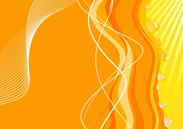 Tarjeta naranja abstracta con agua corriente — Vector de stock