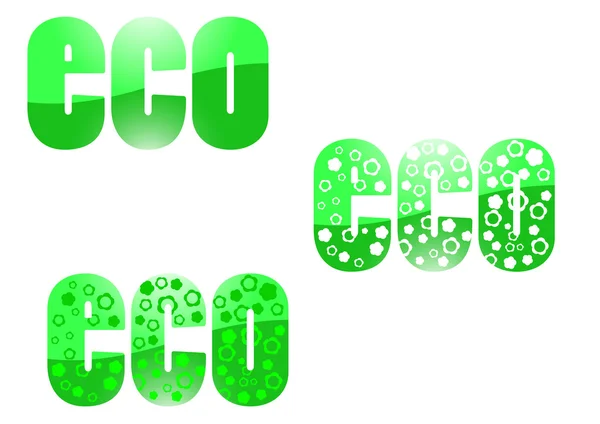 Diseño ecológico en verde — Vector de stock