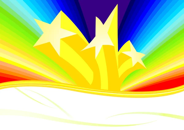 Hvězdy a rainbow — Stockový vektor