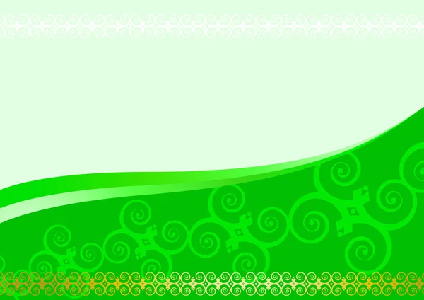 Verde floreale progettato bella carta — Vettoriale Stock