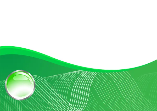 Grüne Werbung mit Glaskugel — Stockvektor