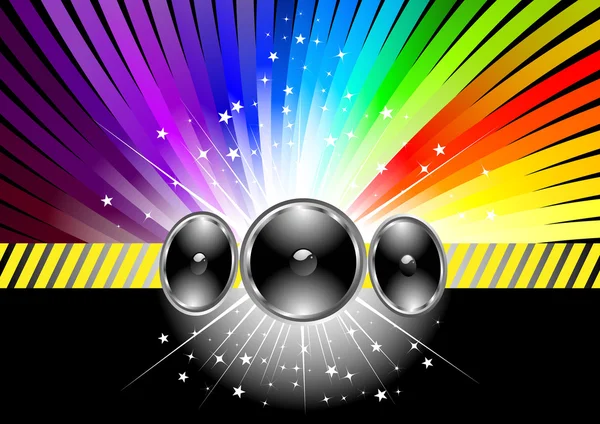 Modello banner discoteca con arcobaleno — Vettoriale Stock