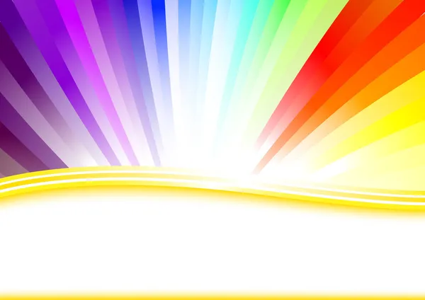 Kaart met kleurrijke regenboog — Stockvector