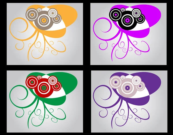 Éléments de design floral — Image vectorielle