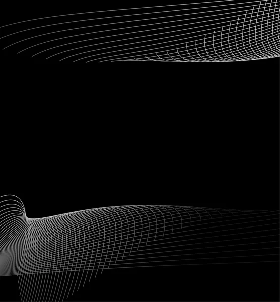 Siyah üzerine beyaz dalgalar — Stok Vektör