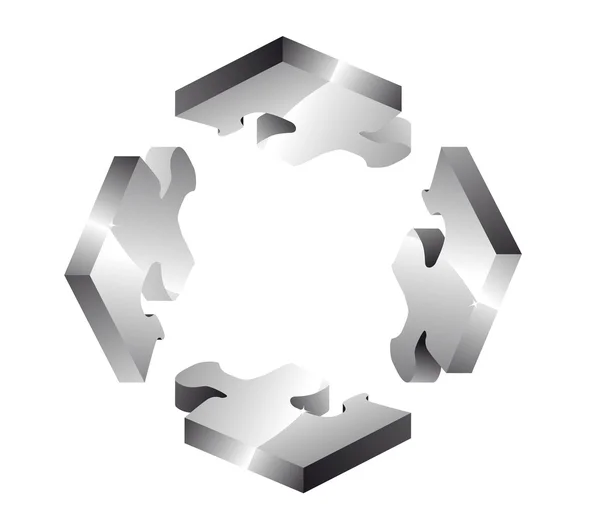 Four puzzle tiles — Stock Vector