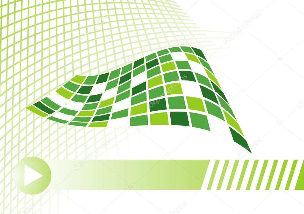 Business card concept in green with net