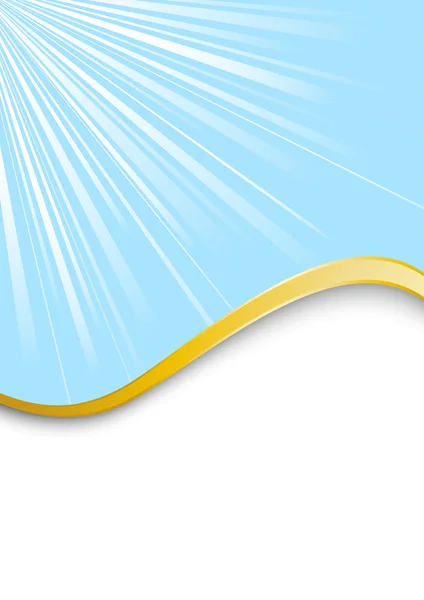 Ray fond avec bordure onde dorée — Image vectorielle
