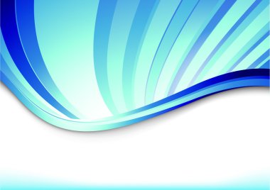 Blue banner with blue rays clipart