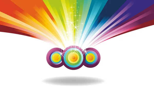 Banner de arco iris con chispas — Vector de stock