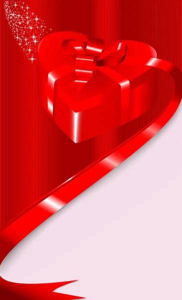 Karta z pudełko w kształcie serca — Wektor stockowy