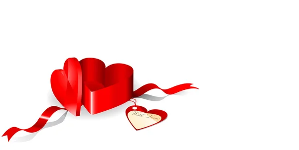 Geschenkbox in Herzform — Stockvektor