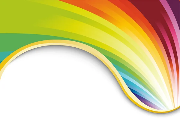 Cartão de arco-íris com fita dourada Gráficos Vetores