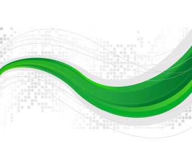 Green wave - template clipart