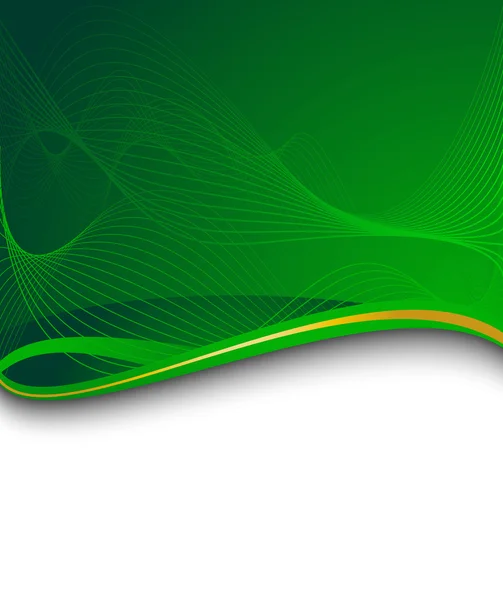 Banner verde con onda verde — Vector de stock